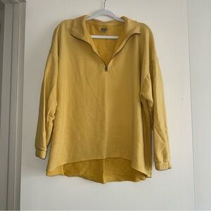 Yellow aerie quarter zip sweatshirt medium